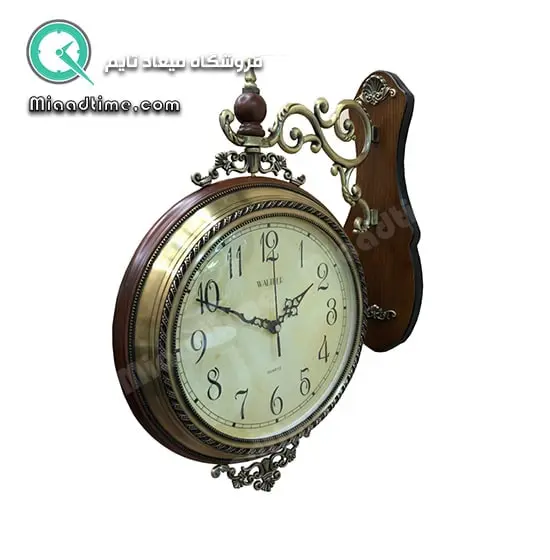 ساعت دیواری دو طرفه چوبی والتر کد 760 ساعت